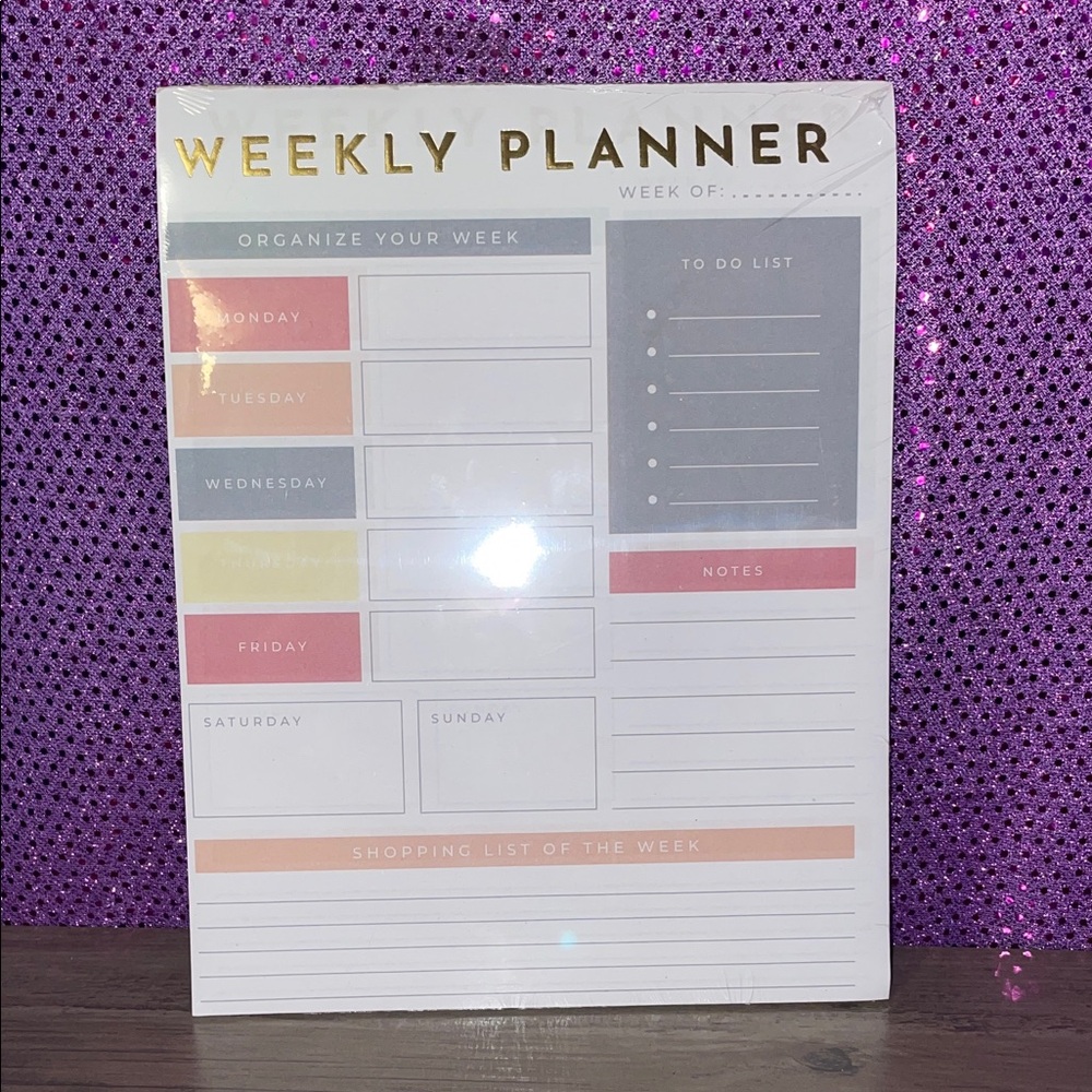 Colorful Weekly Planner Pad